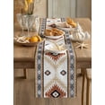 thumbnail image 3 of Orange Beige Boho Short Table Runner 36 Inches Long,Vintage Ethnic Tribal Southwestern Cotton Linen Table Runners Dresser Scarves,Fabric Tabletop Scarf Furniture Cover for Home Dinner Party 13"x36", 3 of 9