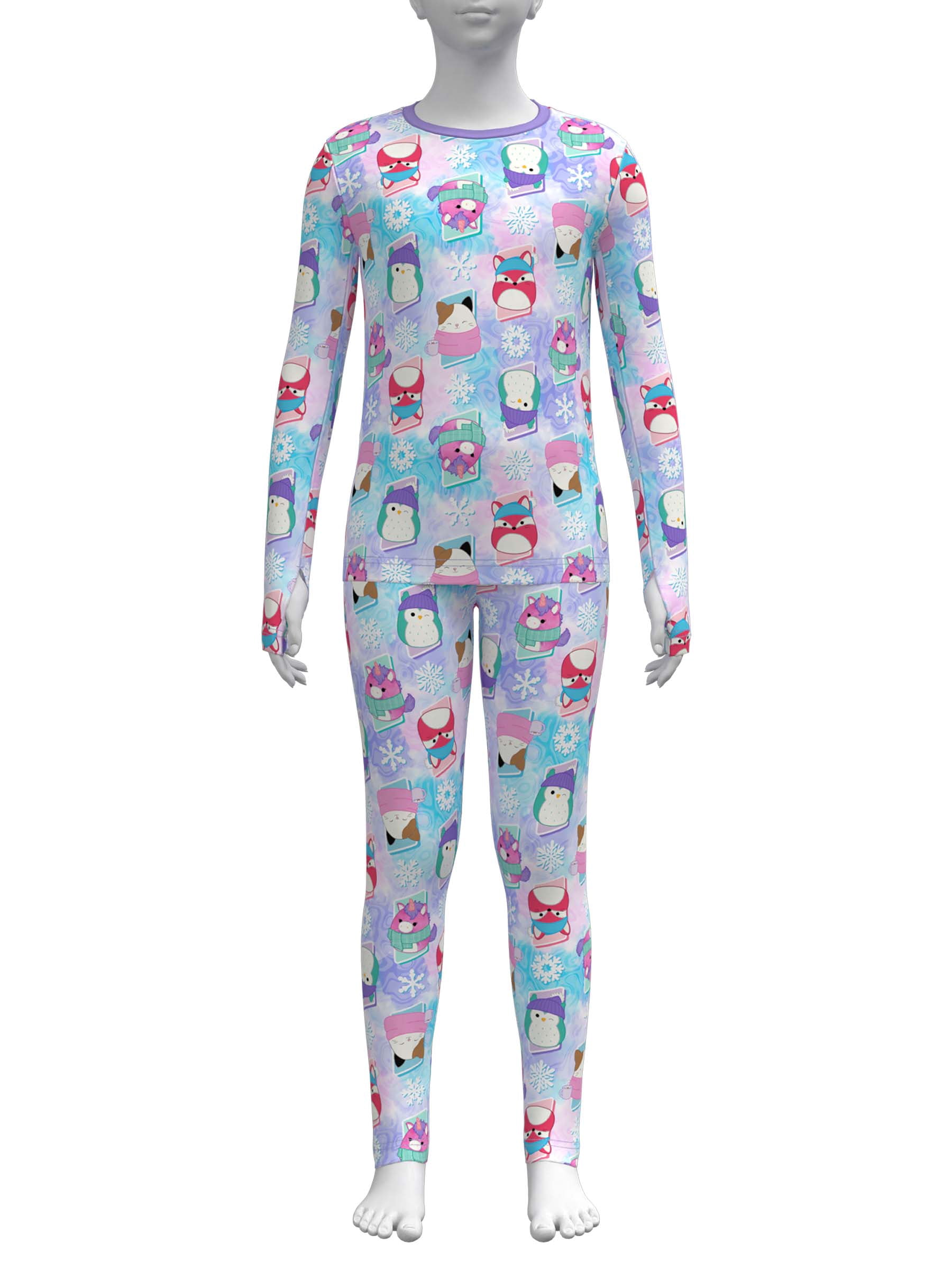 Climateright By Cuddl Duds Squishmallow Girls Thermal Set, Sizes S-L