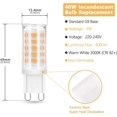 thumbnail image 2 of G9 LED Bulbs, 5W Equivalent to 40W Halogen Base 400lm, Warm White 3000K, 360° Rotation Angle, Not Dimmable, for Ceiling Lighting, Kitchen, 6 Pack [Energy Class F], 2 of 5