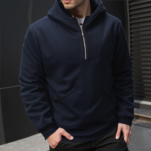 Sudadera con capucha para hombre, de colores sólidos, informal, con cremallera, sudadera con capucha, manga larga, bolsillo, sudadera deportiva, blusa de poliéster para hombre