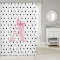 thumbnail image 2 of Manfei Pink ABC Print A Shower Curtain 72Wx72L,Cute Polkadot Bathroom Curtain, 2 of 5
