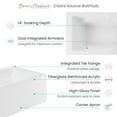 thumbnail image 6 of Claire 60" x 32" Right-Hand Drain Drain Alcove Tub with Corner Apron, 6 of 13