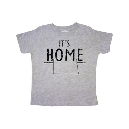 

Inktastic It s Home- State of North Dakota Outline Distressed Text Gift Toddler Boy or Toddler Girl T-Shirt