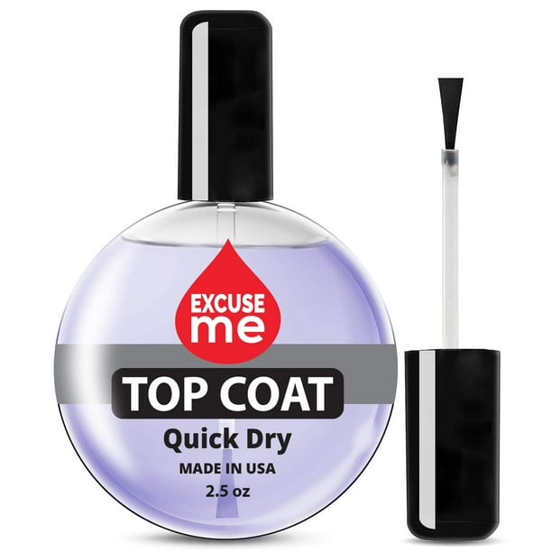 Disculpe, secado rápido, secado rápido, esmalte de uñas súper brillante, capa superior, recambio profesional, tamaño 2,5 oz.