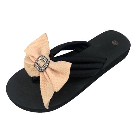 

Mackneog Slippers For Women Ladies Summer Bohemian Flip Flops Open Toe Bow Decoration Sandals Casual Shoes Gift on Clearance