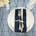 thumbnail image 6 of Oval Tablecloth Blue Striped Tablecloth, Modern Oval Tablecloth, Geometric Tablecloth, Indoor/Outdoor Waterproof Wrinkle Free Durable Tablecloth for Oval Tables 60 X 84 Inch, 6 of 6