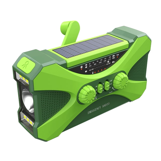 Radio de Emergencia Btafrte Con Manivela Solar Recargable Verde