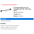 thumbnail image 2 of Front Right Stabilizer Bar Link - Compatible with 1998 - 2003 Toyota Sienna 1999 2000 2001 2002, 2 of 2
