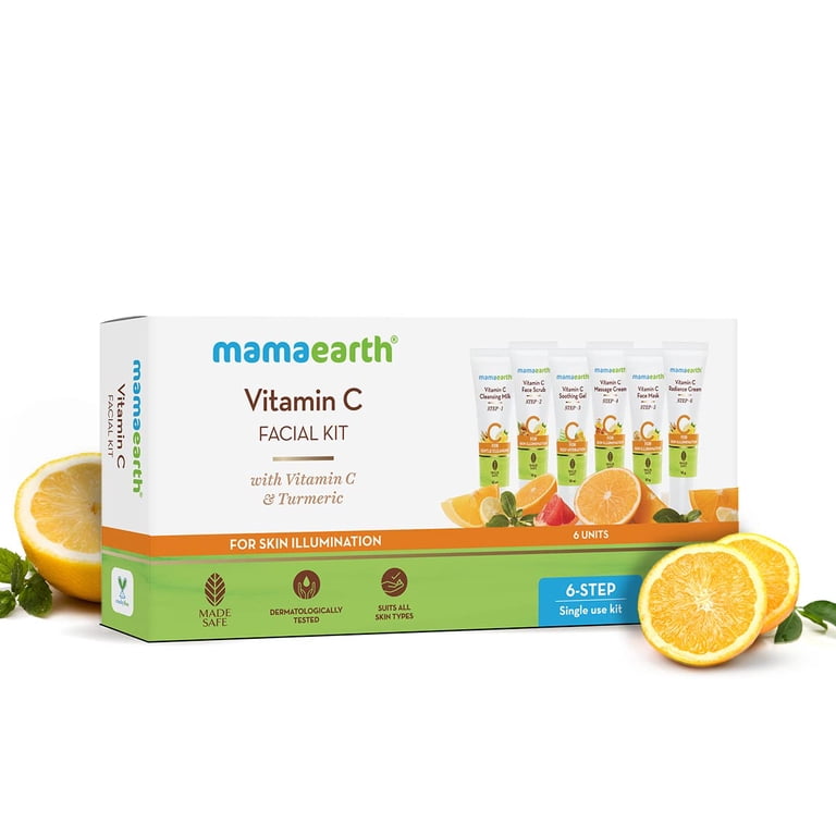 mamaearth vitamin c lip care kit Mamaearth Vitamin C Facial Kit With Vitamin C & Turmeric For Skin  Illumination