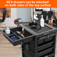thumbnail image 2 of Lockable Hair Salon Trolley Cart with 2 Keys and Wheels, Rolling Cart Tool Trolley with 6 Trays & 3 Heat Resistant Holder, 2 of 9