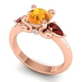 thumbnail image 3 of 2.50 Carat Round Cut Citrine & Garnet Gemstone Stylish Three Stone Ring for Women Solid 14K Rose Gold Size 11.5 by Diamond-Capitals, 3 of 8