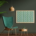thumbnail image 2 of Vintage Botany Wall Art with Frame, Tropical Palm Tree Leaves Pattern in Blue and Green Tones, Printed Fabric Poster for Bathroom Living Room, 35" x 23", Pale Green Dark Seafoam, by Ambesonne, 2 of 2