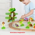 thumbnail image 4 of TOOKYLAND Wooden Dinosaur Train Set - 40pcs - Tracks, Train, Figurines and Decor, Ages 3+, 4 of 9