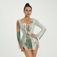 thumbnail image 6 of Douhoow Women Tie Dye Mini Dresses Long Sleeve Lacing Slit Bodycon Beach Dress, 6 of 9