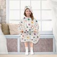 thumbnail image 7 of FORMRS Wearable Blanket Hoodie with Sleeves for Kids Cozy Flannel Sweatshirt, Beige Stars, 7 of 7