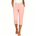 thumbnail image 2 of Plus-Size Athletic Pants for Women Stretch Pants Mid Straight Leg Cropped Trousers With Pockets Split Hem Casual Work Dress Pants L, 2 of 9