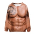 thumbnail image 3 of Qiopertar Liquidation à Moins de 5$ Hommes Mode Décontractée Col Rond Imprimé Pull Manches Longues Hauts Chandail en Molleton Manches Longues Blouses & Chemises Col Rond en Liquidation Offres d'Accès Anticipé, 3 of 4