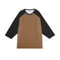 thumbnail image 7 of Men's Casual 3/4 Sleeve Baseball Tshirt Raglan Jersey Shirt Light Brown XL, 7 of 7