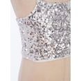 thumbnail image 7 of Doomiva Kids Girls Sequins Spaghetti Straps Crop Tank Top Sleeveless Camisole Modern Jazz Hip Hop Performance Vest Shirt A Silver 170, 7 of 7