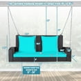 thumbnail image 6 of GVN Porch Swing with Stand,Outdoor Relaxation Swings,2-Person Patio Rattan Porch Swing with Cushions-Turquoise, 6 of 11