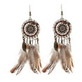thumbnail image 6 of Hemoton 1 Pair Feathered Earrings for Women Boho Earrings for Women Native Jewelry Sets for Women Ethnic Jewelry for Women Travel Earrings, 6 of 8