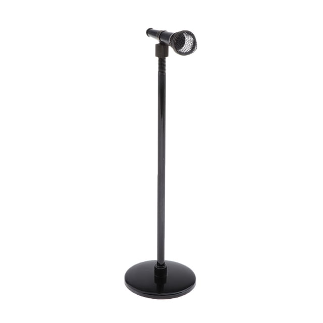 Micrófono en miniatura 1/12 Perfke con soporte para decoración de escritorio