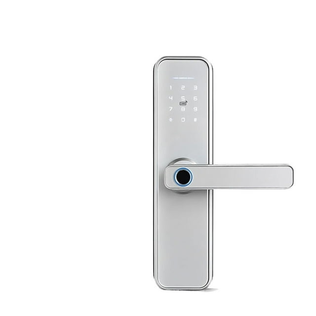 Serrure de Porte, Serrure Intelligente Biométrique à Empreinte Digitale Tuya pour Hôtel, Entrée Sans Clé, Poignée de Maison, Déverrouillage par Application, Serrure Intelligente Numérique, Facile à Installer