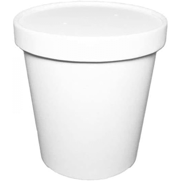 EcoQuality 16 oz White Paper Soup Container, Insulated, Vented Lid, 25 Pack