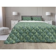 thumbnail image 1 of Botanical Comforter & Sham Bedding Set, Waking Nature Pattern with Abstract Branches and Leaves, 3 pcs Duvet Set Microfiber Filling Quilt, 5 Sizes, Teal Dark Seafoam, by Ambesonne, 1 of 4