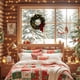 thumbnail image 5 of Decoraciones navideñas, adornos navideños, regalos navideños, coronas de invierno para puerta de entrada, corona navideña grande, corona verde artificial para puerta de entrada, ventana, paredes, deco, 5 of 6