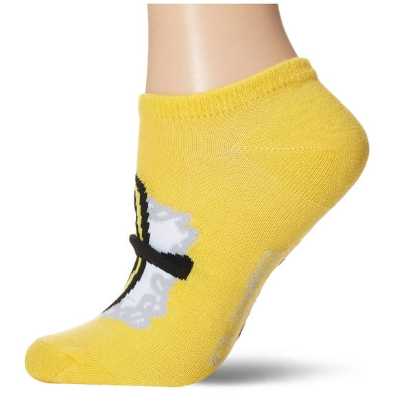 Gudetama womens Gudetama 5 Pack No Show Casual Sock, Yellow Dark Accents, 9 11 US