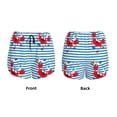 thumbnail image 3 of Salouo Red Funny Crab on Blue Stripe Print Women's 2 in 1 Running Shorts Double-Layer Shorts Athletic Workout Gym Yoga Shorts Running Shorts for Women-XX-Large, 3 of 7