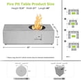 thumbnail image 3 of 50000 BTU Outdoor Fire Pit Table Propane Gas Firepit, Rectangle Fire Pits for Outside Patio (Light Gray, 48"), 3 of 10
