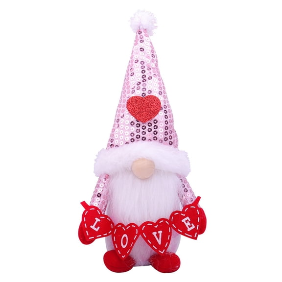 Handmade Valentine’s Day Gnome Plush Doll, Cute Valentine Decorations for Home, Bedroom, Kitchen, Ideal Valentine Gifts for Him