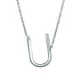 thumbnail image 1 of iJewelry2 Sterling Silver Sideways Letter U Initial Pendant Chain Necklace 18'', 1 of 1
