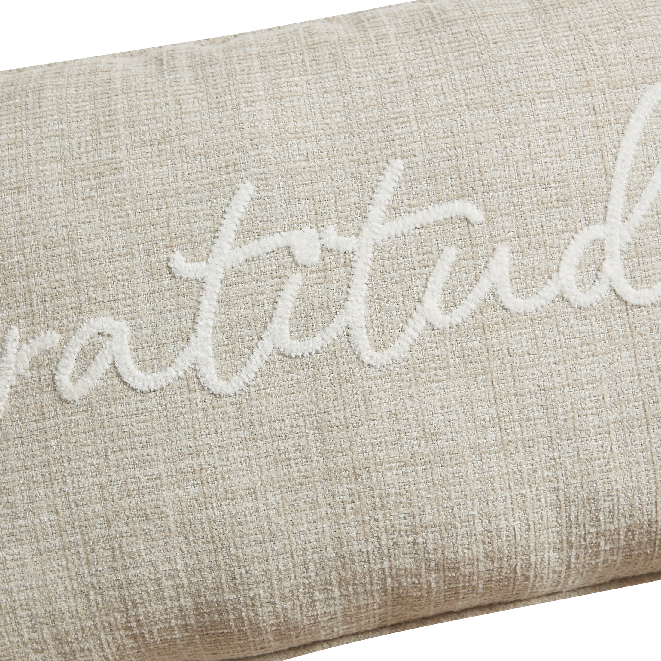 Way to Celebrate 14" x 22" Beige Embroidered Gratitude Oblong Decorative