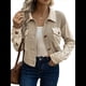 thumbnail image 1 of Chaquetas de para Mujer, de Otoño, con Solapa y Botones, de Larga, Estilo Camisa, Abrigos Informales. Caqui S, 1 of 9