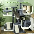 thumbnail image 4 of PawHut 54" Cat Tree Tower with Scratching Posts, Cat Condos, Dark Grey, 4 of 10