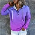 thumbnail image 2 of Womens Linen Shirt Long Sleeve Clearance Plus Size Clothes Under $5.00 Print Gradient Long Sleeve Button Hoodie Sweater, 2 of 5