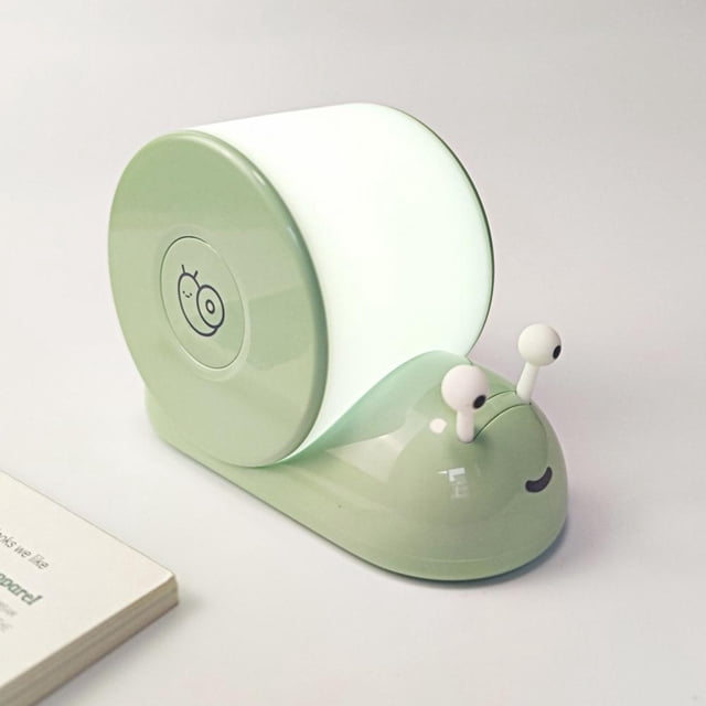 Feltree Magnetic Mount Rechargeable Snail Night Light, Three-Stage Dimmable LED Lamp with Timer Function, Wall Mounted Bedside Ambient Lighting for Bedrooms, 800mAh Long-Lasting