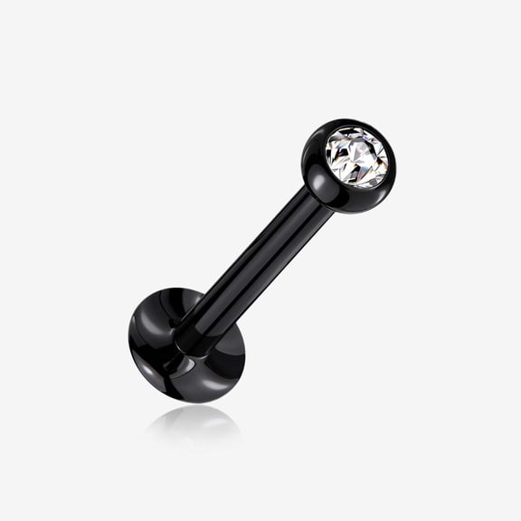 Blackline Basic Gem Ball Top Threadless Push-In Steel Labret