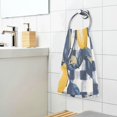 thumbnail image 3 of Yayeee 2 Pack Hand Towels for Bathroom 100% Cotton 16" x 28" Soft Absorbent Kitchen Towel, Beige Plaid Lemon, 3 of 7