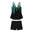 thumbnail image 7 of CLOISE Swimwear Tankini for Women 2 Piece Bathing Suit with Boy Shorts Full Coverage Flowers Swimsuits Vacation Beachwear, 7 of 7