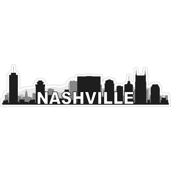10in x 2.5in Nashville Skyline Sticker Vinyl Travel Decal Vehicle Stickers