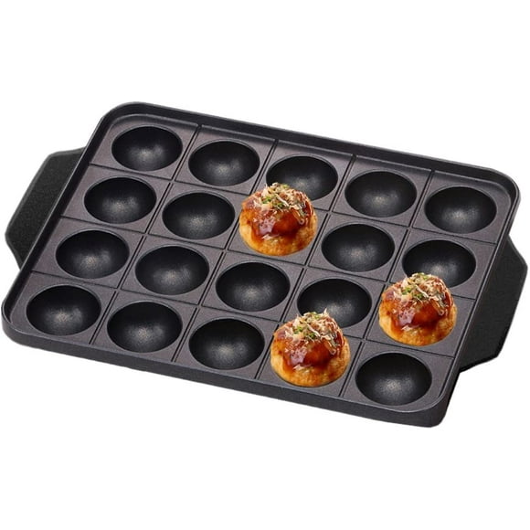 HSTKP20, Nonstick Baking Tray Takoyaki Pan, Aebleskiver Ebelskivers Pan, Stuffed Pancake Pan, 20 Molds