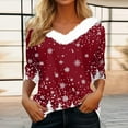 thumbnail image 1 of MHFRRA Blusa Estampada de Manga Larga con Cuello Rojo, 1 of 4