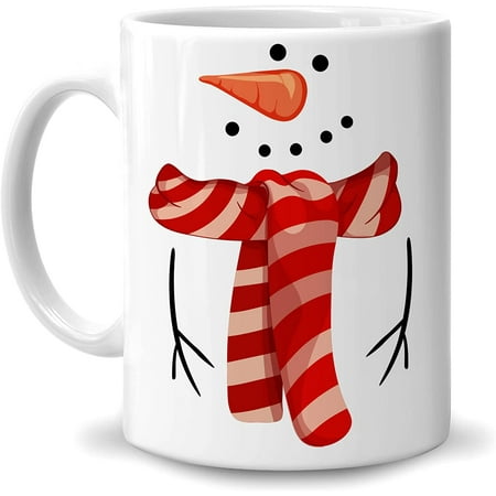 

Birthday Christmas Gifts For Women Men Kids - Cute Snowman Red Scraft 11oz White Ceramic Coffee Tea Mug For Mom Dad Daughter Son Sister Bestie Coworker