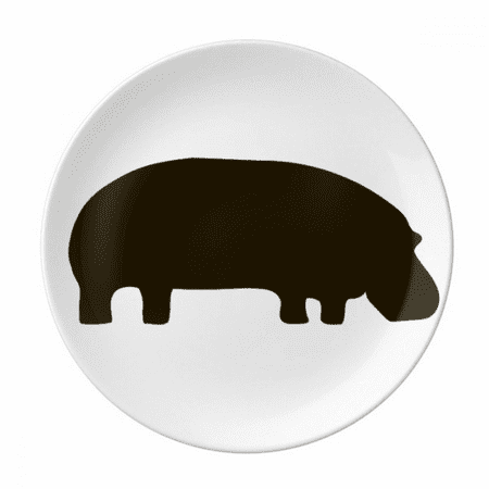 

Black Hippopotamus Animal Portrayal Plate Decorative Porcelain Salver Tableware Dinner Dish