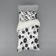 thumbnail image 2 of Ambesonne Vintage Bedding Set 4 Pcs, Flowers Bridal Floral, Queen, White Black, 2 of 3