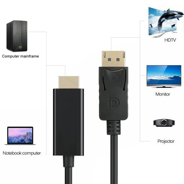 Cable adaptador de puerto de pantalla grande a cable adaptador de video HD línea de conversión para proyector PC monitor de TV